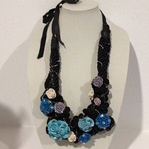 Floral Black Necklace unique piece from Kate Spade collection,